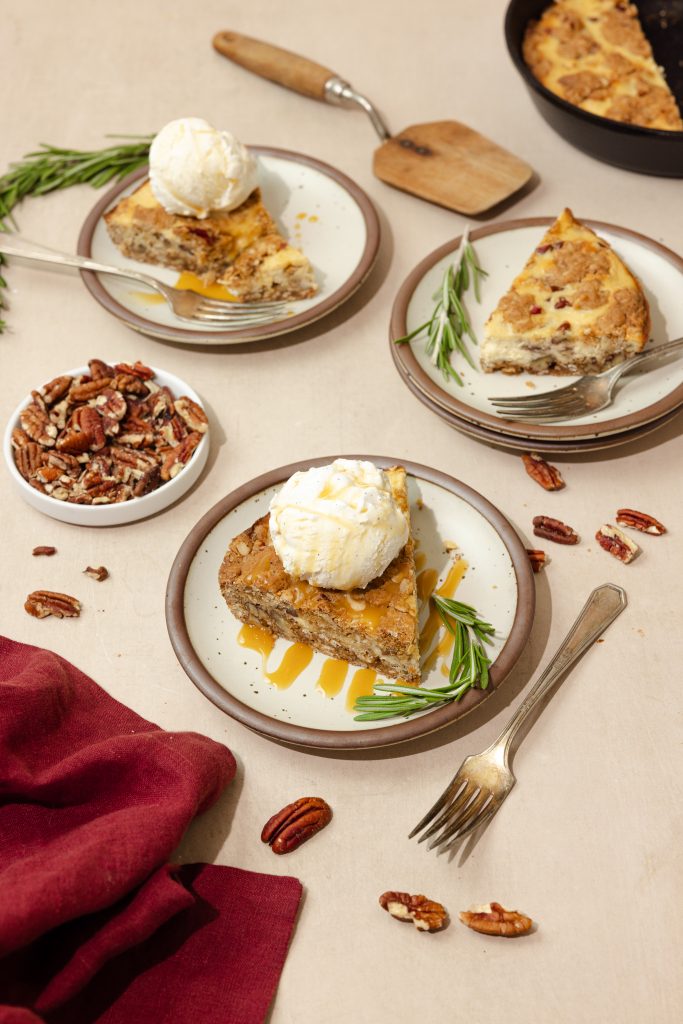 Brown Butter Pecan Cheesecake Cookie Skillet